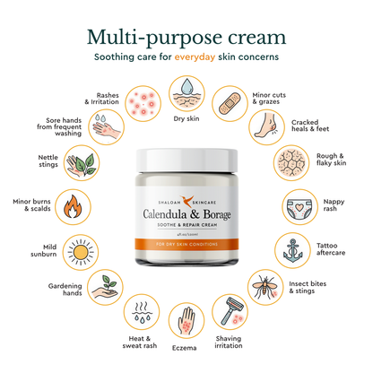 Calendula Cream for Eczema, Natural Moisturiser for Dry Skin