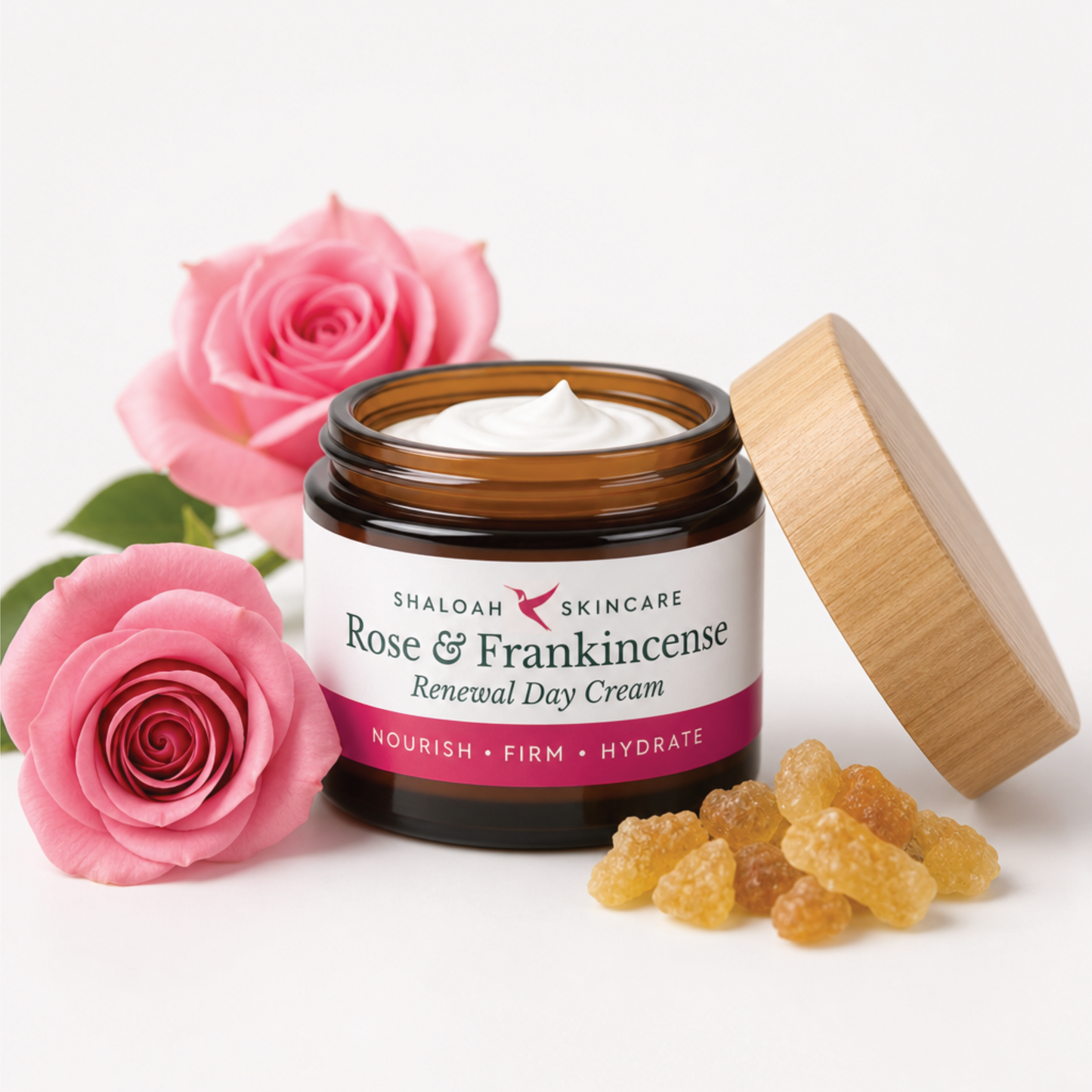 Rose Face Cream with Frankincense, Natural Anti-ageing Moisturiser