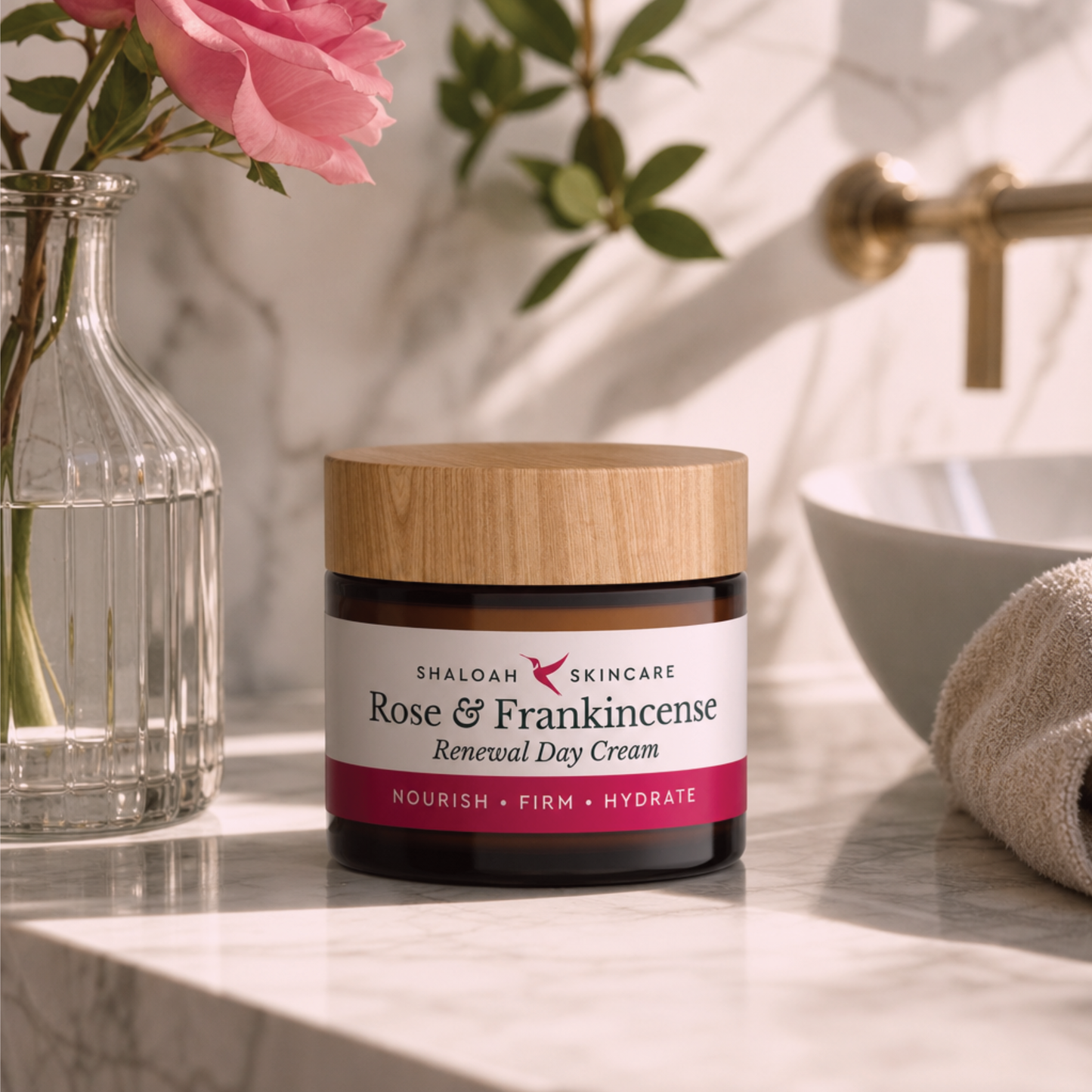 Rose Face Cream with Frankincense, Natural Anti-ageing Moisturiser