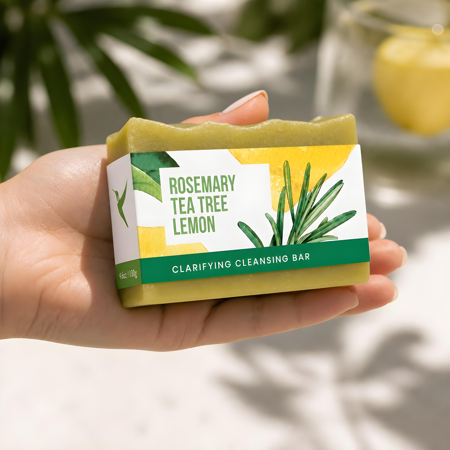 Tea Tree, Rosemary and Lemon Natural Soap Bar for Sensitive Skin